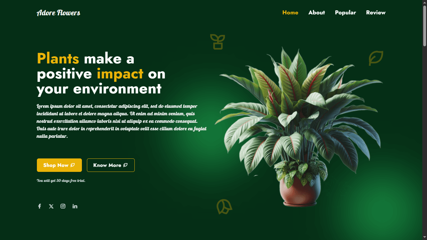 Adore Flowers E-commerce